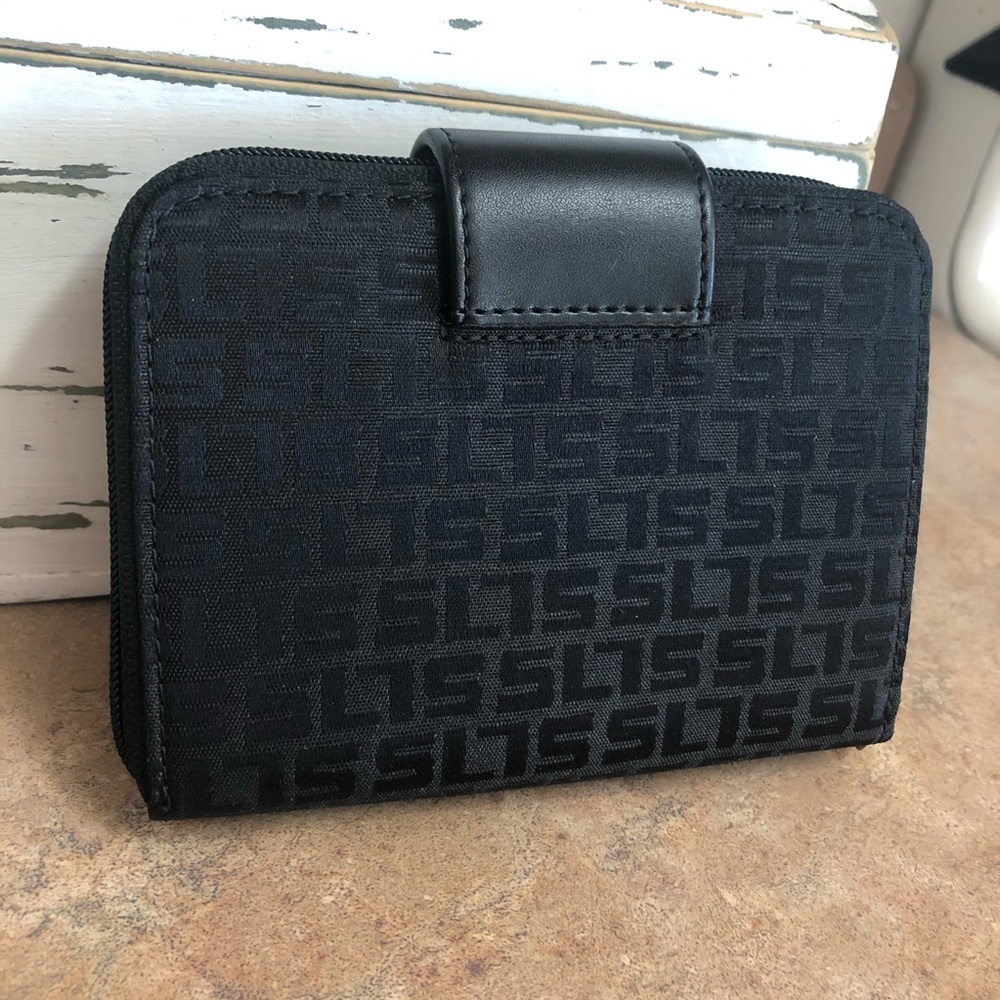 Black Rhinestone Snap Zip Wallet - Picture 3 of 10
